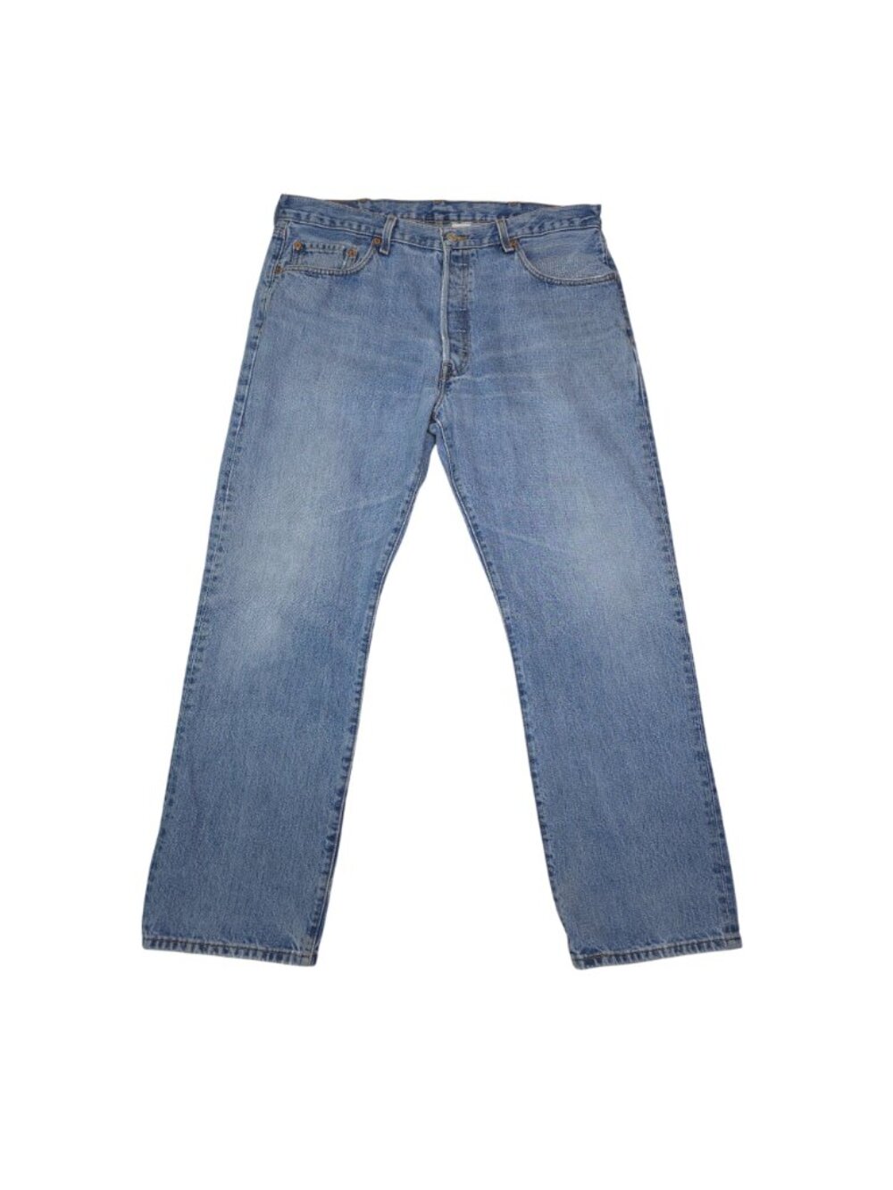 Vintage Levis 501 Original Fit Button Fly Jeans W38 L30 Distressed Light Wash - Picture 2 of 12